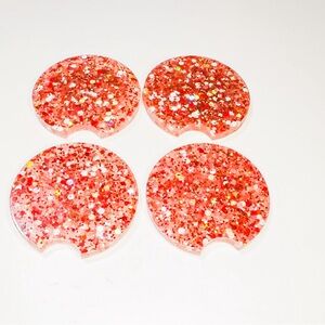Chunky Holiday Glitter Resin Car Coaster to Decorate and Customize